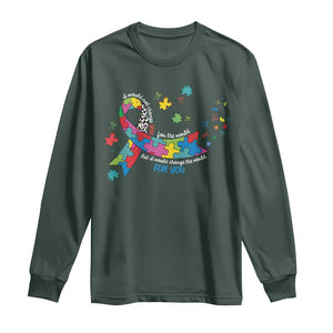 Autism Awareness Coquette Bow Long Sleeve Shirt Special Education Teacher TS10 Dark Forest Green Print Your Wear