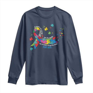 Autism Awareness Coquette Bow Long Sleeve Shirt Special Education Teacher TS10 Navy Print Your Wear