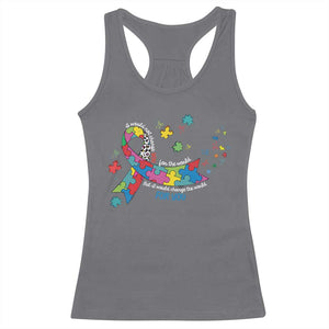 Autism Awareness Coquette Bow Racerback Tank Top Special Education Teacher TS10 Charcoal Print Your Wear