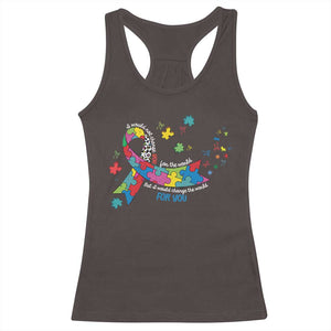 Autism Awareness Coquette Bow Racerback Tank Top Special Education Teacher TS10 Dark Chocolate Print Your Wear