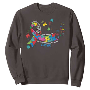 Autism Awareness Coquette Bow Sweatshirt Special Education Teacher TS10 Dark Chocolate Print Your Wear
