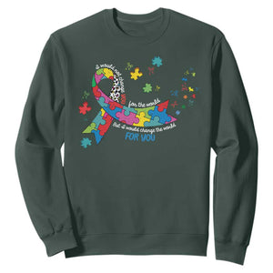 Autism Awareness Coquette Bow Sweatshirt Special Education Teacher TS10 Dark Forest Green Print Your Wear