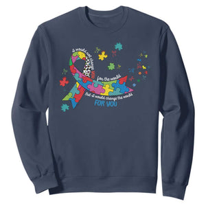 Autism Awareness Coquette Bow Sweatshirt Special Education Teacher TS10 Navy Print Your Wear