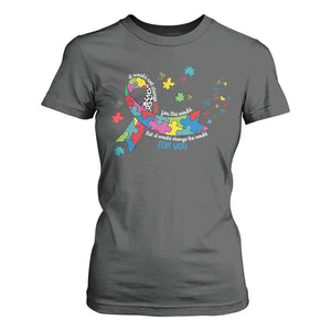 Autism Awareness Coquette Bow T Shirt For Women Special Education Teacher TS10 Dark Heather Print Your Wear