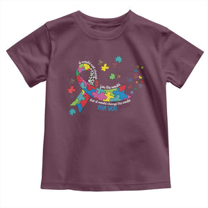 Autism Awareness Coquette Bow Toddler T Shirt Special Education Teacher TS10 Maroon Print Your Wear