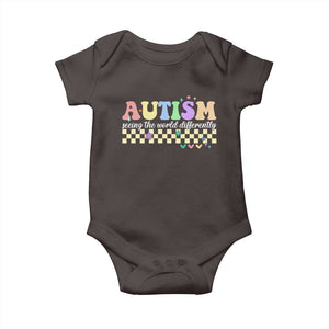 Autism Acceptance Month Baby Onesie Seeing the World Differently TS10 Dark Chocolate Print Your Wear