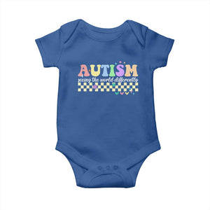 Autism Acceptance Month Baby Onesie Seeing the World Differently TS10 Royal Blue Print Your Wear