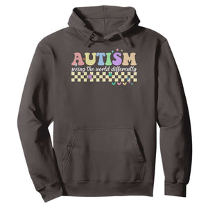 Autism Acceptance Month Hoodie Seeing the World Differently TS10 Dark Chocolate Print Your Wear