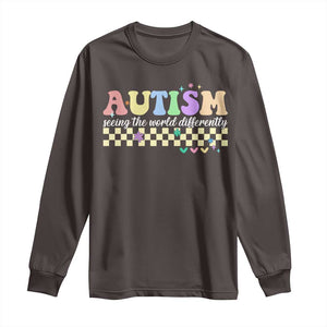 Autism Acceptance Month Long Sleeve Shirt Seeing the World Differently TS10 Dark Chocolate Print Your Wear