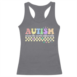 Autism Acceptance Month Racerback Tank Top Seeing the World Differently TS10 Charcoal Print Your Wear