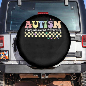 Autism Acceptance Month Spare Tire Cover Seeing the World Differently TS10 No hole Black Print Your Wear