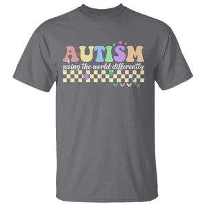 Autism Acceptance Month T Shirt Seeing the World Differently TS10 Charcoal Print Your Wear