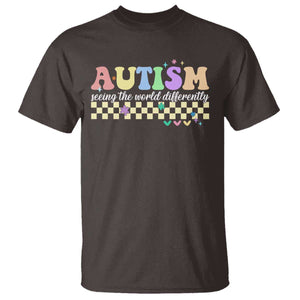 Autism Acceptance Month T Shirt Seeing the World Differently TS10 Dark Chocolate Print Your Wear