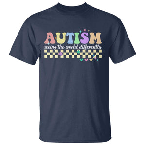 Autism Acceptance Month T Shirt Seeing the World Differently TS10 Navy Print Your Wear