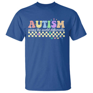 Autism Acceptance Month T Shirt Seeing the World Differently TS10 Royal Blue Print Your Wear