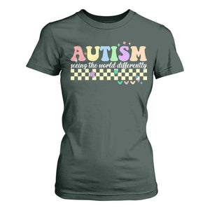 Autism Acceptance Month T Shirt For Women Seeing the World Differently TS10 Dark Forest Green Print Your Wear
