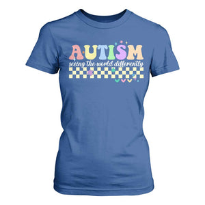 Autism Acceptance Month T Shirt For Women Seeing the World Differently TS10 Royal Blue Print Your Wear