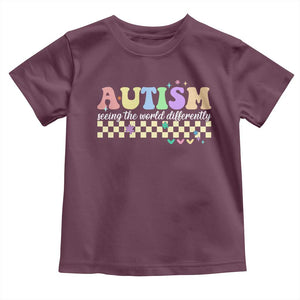 Autism Acceptance Month Toddler T Shirt Seeing the World Differently TS10 Maroon Print Your Wear