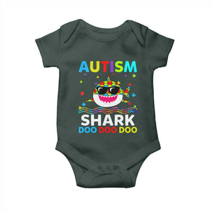 Funny Autism Shark Baby Onesie Puzzle Piece Autistic Mom Dad Sped Teacher TS10 Print Your Wear