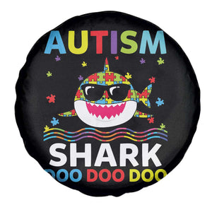 Funny Autism Shark Spare Tire Cover Puzzle Piece Autistic Mom Dad Sped Teacher TS10 Print Your Wear