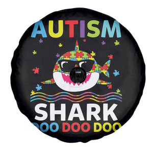Funny Autism Shark Spare Tire Cover Puzzle Piece Autistic Mom Dad Sped Teacher TS10 Print Your Wear
