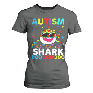 Funny Autism Shark T Shirt For Women Puzzle Piece Autistic Mom Dad Sped Teacher TS10 Dark Heather Print Your Wear