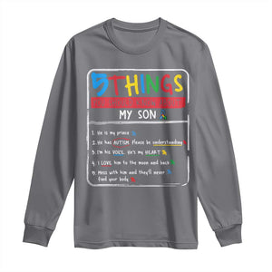 Autistic Son Autism Awareness Mom Dad Parents Long Sleeve Shirt TS10 Charcoal Print Your Wear