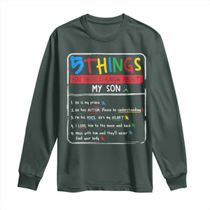 Autistic Son Autism Awareness Mom Dad Parents Long Sleeve Shirt TS10 Dark Forest Green Print Your Wear