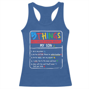 Autistic Son Autism Awareness Mom Dad Parents Racerback Tank Top TS10 Royal Blue Print Your Wear