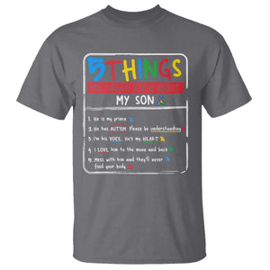 Autistic Son Autism Awareness Mom Dad Parents T Shirt TS10 Charcoal Print Your Wear