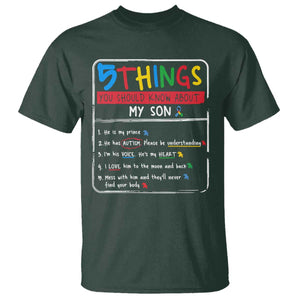 Autistic Son Autism Awareness Mom Dad Parents T Shirt TS10 Dark Forest Green Print Your Wear