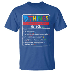 Autistic Son Autism Awareness Mom Dad Parents T Shirt TS10 Royal Blue Print Your Wear