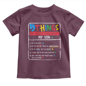 Autistic Son Autism Awareness Mom Dad Parents Toddler T Shirt TS10 Maroon Print Your Wear