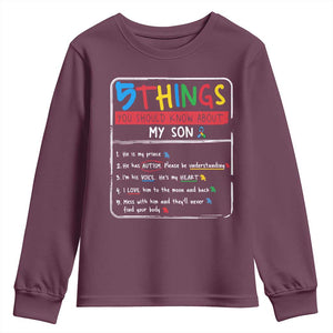 Autistic Son Autism Awareness Mom Dad Parents Youth Sweatshirt TS10 Maroon Print Your Wear