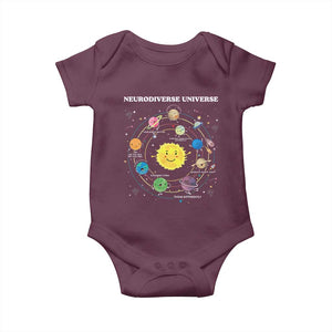Autism Awareness Baby Onesie Neurodiverse Universe Sped Teacher TS10 Maroon Print Your Wear