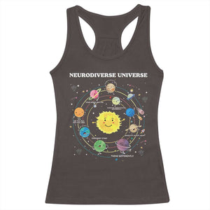 Autism Awareness Racerback Tank Top Neurodiverse Universe Sped Teacher TS10 Dark Chocolate Print Your Wear