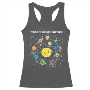 Autism Awareness Racerback Tank Top Neurodiverse Universe Sped Teacher TS10 Dark Heather Print Your Wear