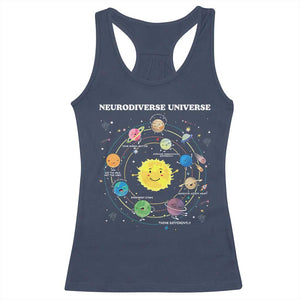 Autism Awareness Racerback Tank Top Neurodiverse Universe Sped Teacher TS10 Navy Print Your Wear