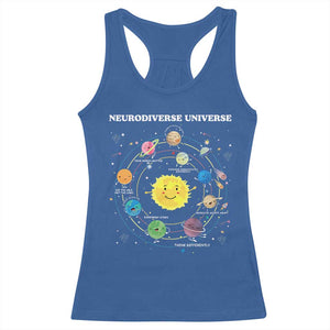 Autism Awareness Racerback Tank Top Neurodiverse Universe Sped Teacher TS10 Royal Blue Print Your Wear