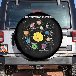 Autism Awareness Spare Tire Cover Neurodiverse Universe Sped Teacher TS10 No hole Black Print Your Wear