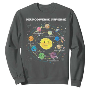 Autism Awareness Sweatshirt Neurodiverse Universe Sped Teacher TS10 Dark Heather Print Your Wear