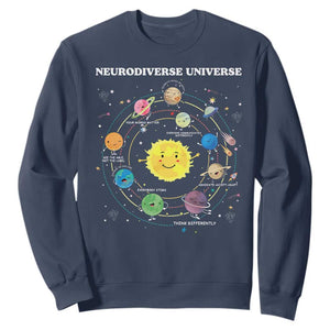 Autism Awareness Sweatshirt Neurodiverse Universe Sped Teacher TS10 Navy Print Your Wear