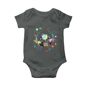 Astronaut Autism Awareness Baby Onesie Space Autistic Kids Sped Teacher TS10 Dark Heather Print Your Wear
