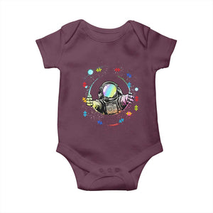Astronaut Autism Awareness Baby Onesie Space Autistic Kids Sped Teacher TS10 Maroon Print Your Wear