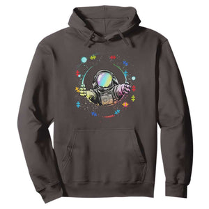 Astronaut Autism Awareness Hoodie Space Autistic Kids Sped Teacher TS10 Dark Chocolate Print Your Wear