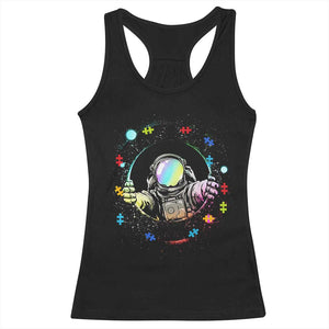 Astronaut Autism Awareness Racerback Tank Top Space Autistic Kids Sped Teacher TS10 Black Print Your Wear