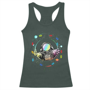 Astronaut Autism Awareness Racerback Tank Top Space Autistic Kids Sped Teacher TS10 Dark Forest Green Print Your Wear