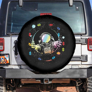 Astronaut Autism Awareness Spare Tire Cover Space Autistic Kids Sped Teacher TS10 No hole Black Print Your Wear