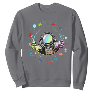 Astronaut Autism Awareness Sweatshirt Space Autistic Kids Sped Teacher TS10 Charcoal Print Your Wear