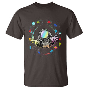 Astronaut Autism Awareness T Shirt Space Autistic Kids Sped Teacher TS10 Dark Chocolate Print Your Wear